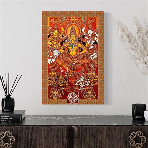Buy Parashura Maa Prathishta Kerala Mural Bhagavathy Temples Canvas ...