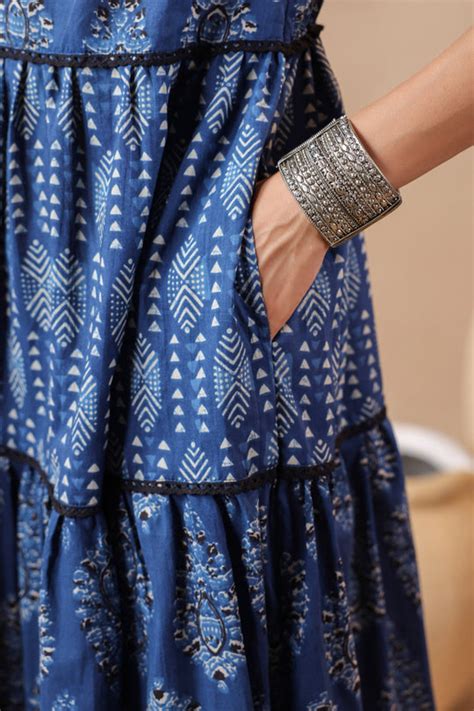 Shop Traditional Jaipuri Cotton Print Maxi Dresses Online | Jaipur Morni