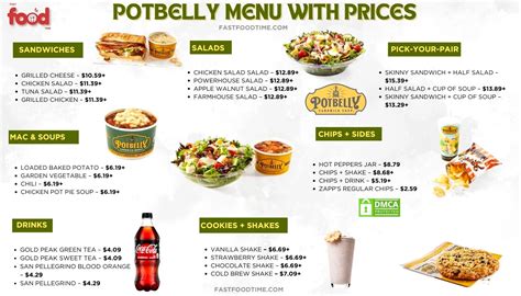 Potbelly Menu With Prices | Order Online Delivery