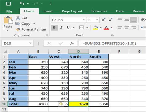 Image result for Offset Excel