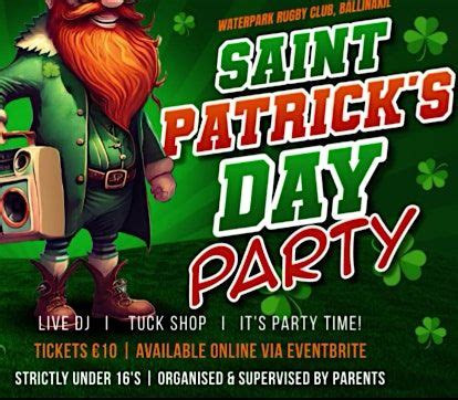 St Patricks Day Teen Party- Waterpark Rugby Club, Waterpark Rugby ...