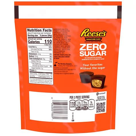 Reese's Zero Sugar Miniature Peanut Butter Cups - Shop Candy at H-E-B
