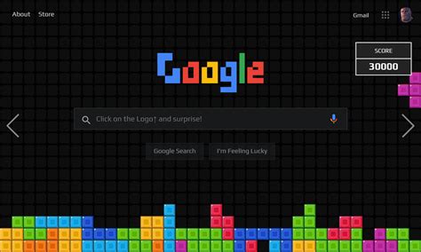 Google टेट्रिस आर्केड — elgooG पर खेलें