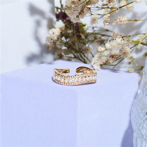 Cosmic Pearl Golden Ring | Salty – Salty Accessories