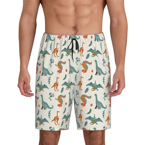 Goofa Summer Dinosaur Pattern Men's Pajama Short Sleep Shorts Soft ...