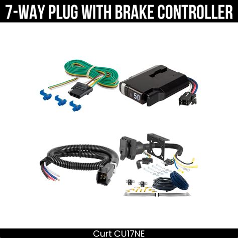 Curt Tri Flex NEXT Electric Trailer Brake Control w/ 7-Way Wiring Kit ...
