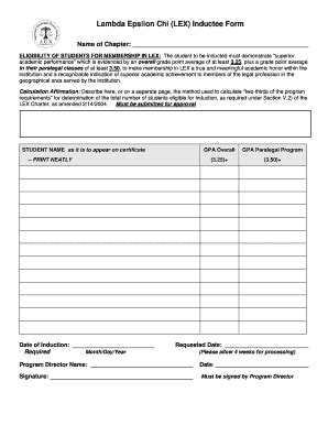 Fillable Online aafpe Lambda Epsilon Chi LEX Inductee Form Fax Email ...
