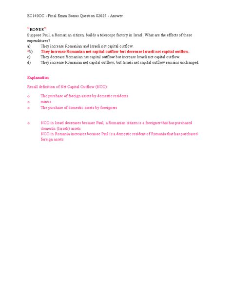 EC140OC Final Exam Bonus Question S2025 - NCO Effects Explained - Studocu