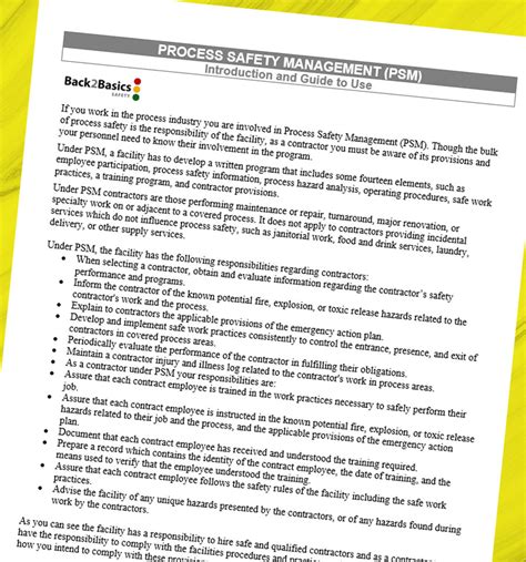 Process Safety Management Basics 的图像结果