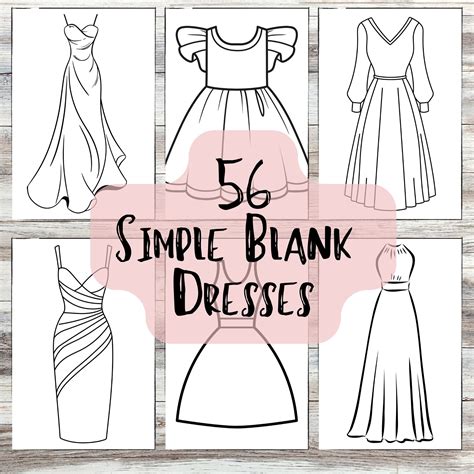 Printable Dress Templates: Fashion Design Sketchbook (56 Pages ...