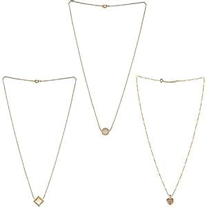 Brado Jewellery Gold Plated AD Square And One Love Heart Shape Pendant ...