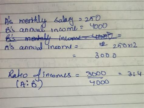15. A's monthly salary is 250 and B'sannual income from agriculture is ...