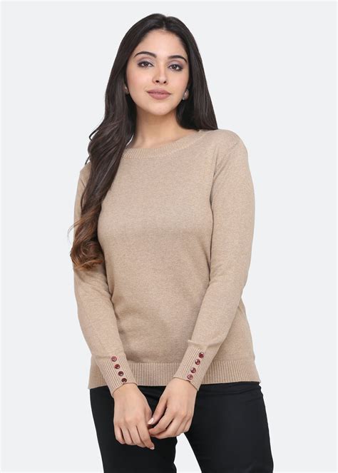 Get Tan Brown Cotton Pullover at ₹ 1480 | LBB Shop