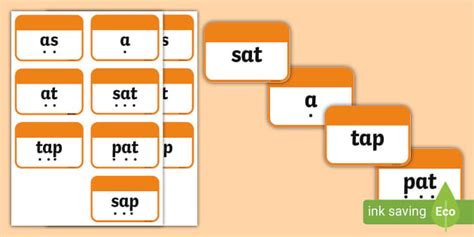 Phonics Level 2 Double-Sided Decodable Word Cards - EYFS