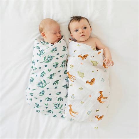 Beautifully illustrated large organic cotton muslin swaddle blankets ...