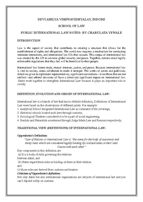 Public International Law: Definition, Origin & Evolution - Charulata ...
