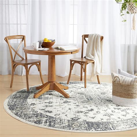 Style Selections Gray Traditional 8 x 8 Ivory-gray Round Indoor Area ...