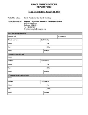 NAACP Unit Officer ReportUpdate Form - Blank Fillable Template | Fill ...