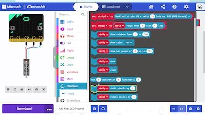 Image result for How to Code NeoPixels Block