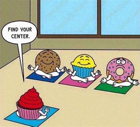 Find your centre - work your core. Donuts do yoga too. Funny yoga ...