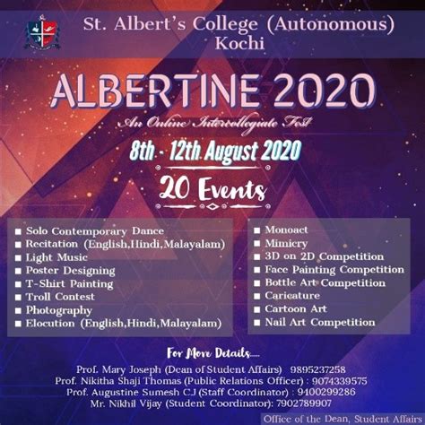 ALBERTINE 2020 – St. Albert's College (Autonomous), Kochi, Ernakulam