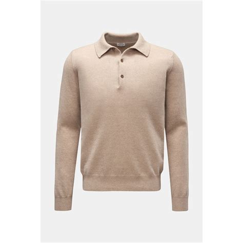 VON BRAUN cashmere knit polo beige | BRAUN Hamburg