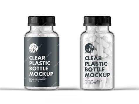 Clear plastic pill bottle mockup | Premium PSD