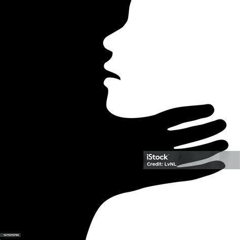 Hand Strangling And Choking The Neck Of A Victim As Abuse Domestic ...