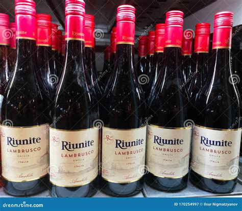 Bottles of Italian Sparkling Wine Riunite Lambrusco Were Put Up for ...