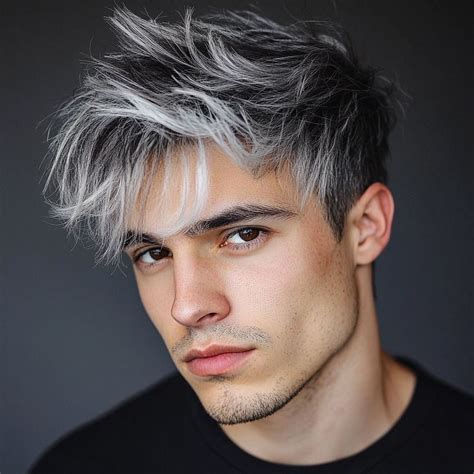 Silver Color Hair for Men: A Modern Statement | Men hair highlights ...