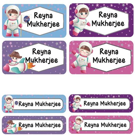 Rectangular Labels - Astronaut Girl – Popup Kids
