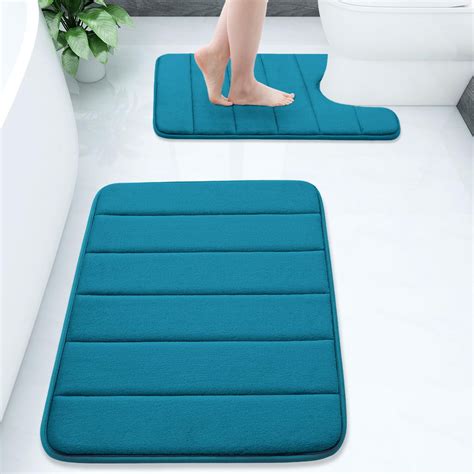 Buganda Memory Foam Bathroom Rugs Sets 2, 24"x16" Bath Mats and 24"x20 ...
