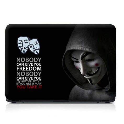 Full Panel Laptop Skin - Hacker Anonymous Red Spot Face – SkinsLegend