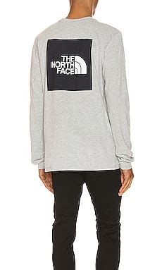 The North Face Long Sleeve Red Box Tee in TNF Light Grey Heather | REVOLVE