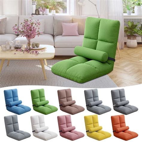 Gpaecead Floor Chair with Back Support Folding Chair with 6 Adjustable ...