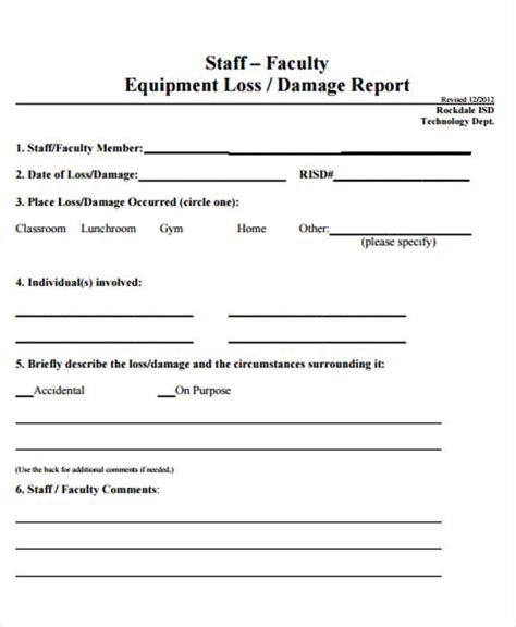 Image result for Insurance Damage Report Example