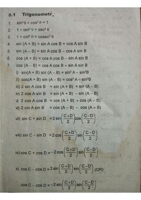 All Trigonometry Formulas 的图像结果