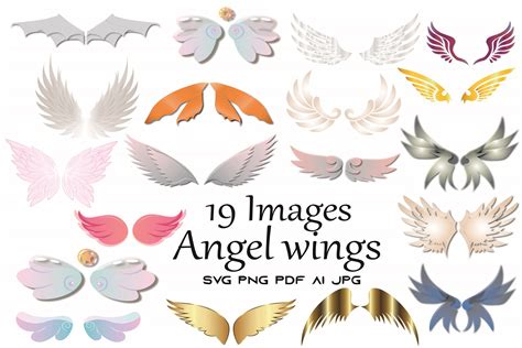 Angel wings Clipart | Creative Market