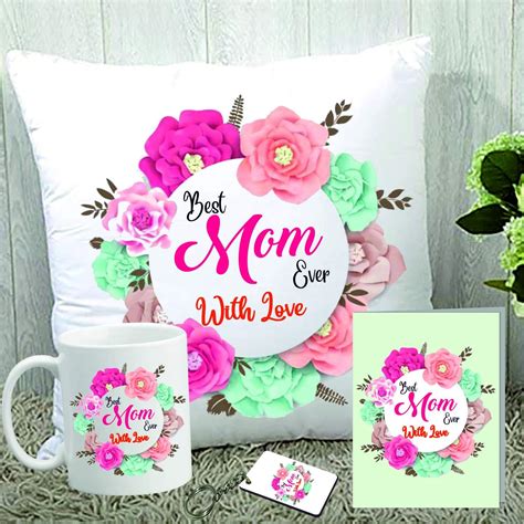 Buy Indigifts Cushion Cover with Filler & Coffee Mug Combo Pyari Mumma ...