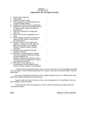 Fillable Online aponline gov FORM L - 1 (See Rule 4(4)) Application for ...
