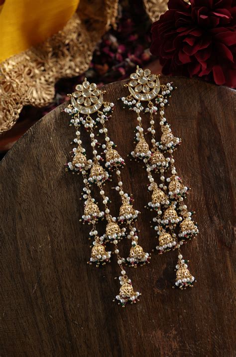 Shivanya Kundan Jhumka Earrings – Paisley Pop Shop