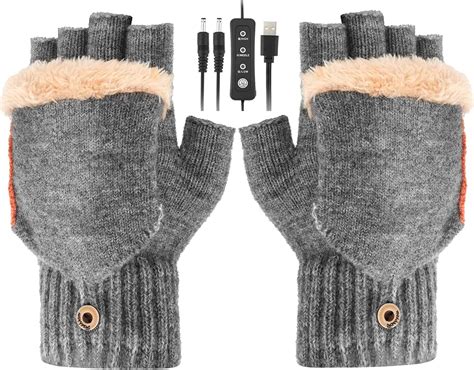 USB Heated Gloves for Men Women,3 Temperature Levels Adjustable Unisex ...