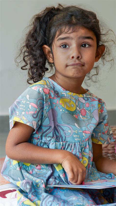 Light Blue marine life print cotton frock for girls | Siesta o'Clock