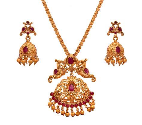 Buy Jfl Jewellery For Less Pendant Collection Pink Stone Gold Plated ...