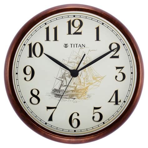 Buy Online Titan Decorative Dark Brown Wood Finish Clock with Ship ...