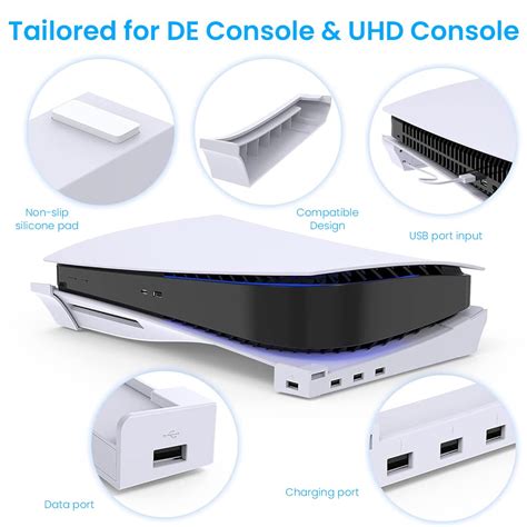 PS5 Horizontal Stand with 4 USB Ports for Console | ZORBES® – Eleboat