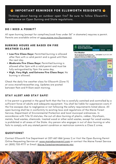 Outdoor open fire? Don't forget your burn permit! - City of Ellsworth ...