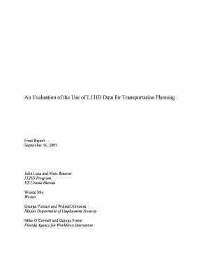 Fillable Online Report on BTS/Census 2003 Pilot - Census Data for ...