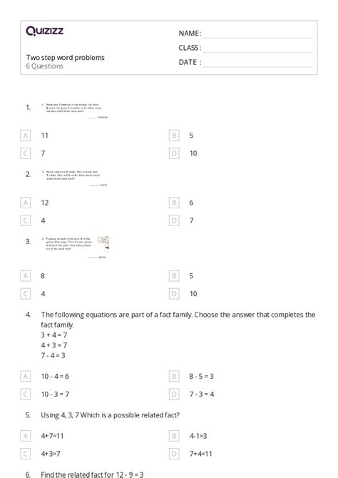 Image result for Two-Step Word Problems Puzzle Activity