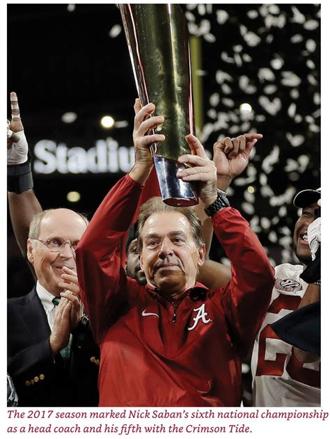 Nick Saban and the National Championship trophy - Picture credit: from ...